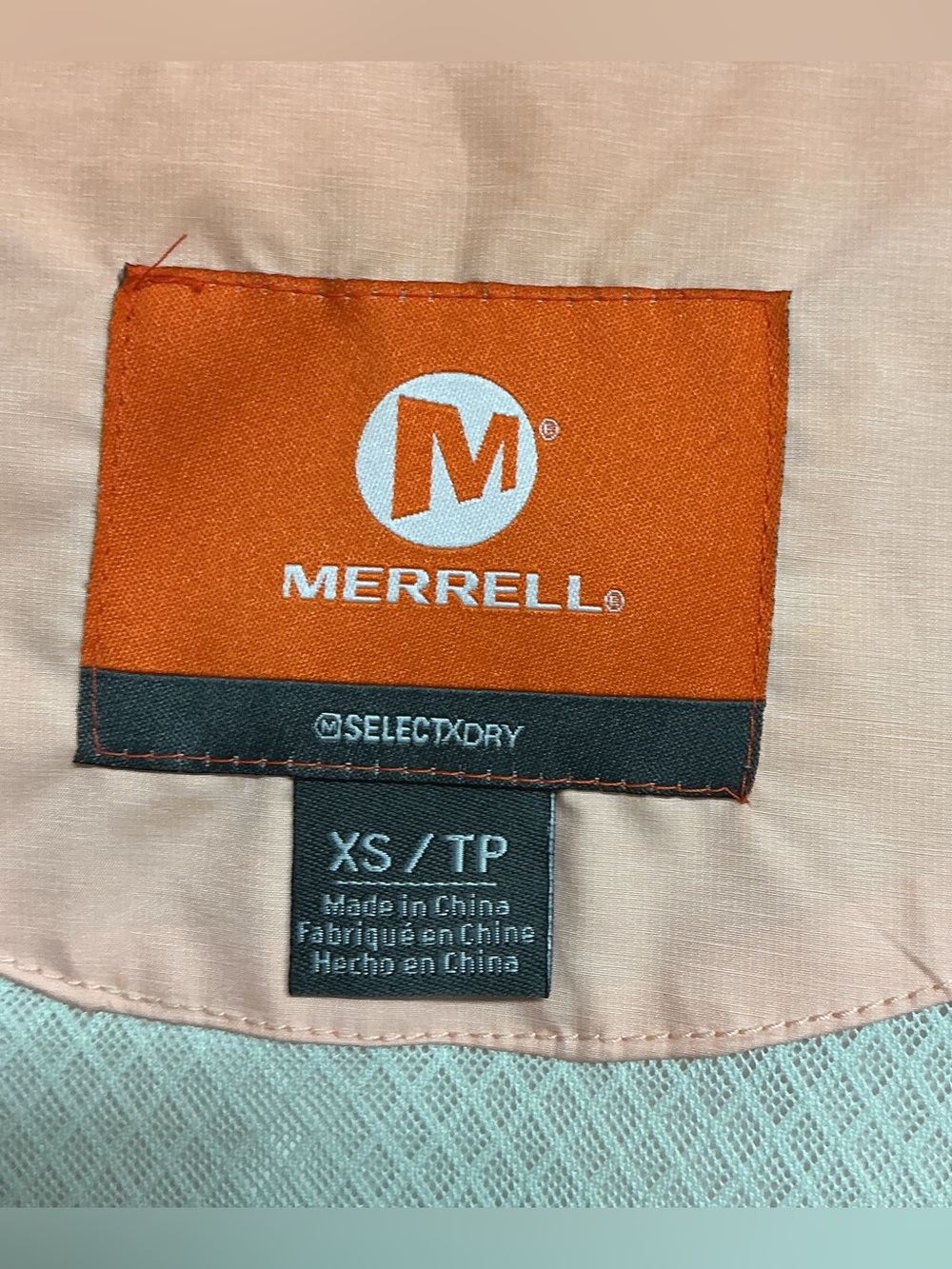 Merrell Women’s Sz XS Peach Select X Dry Waterproof Rain Wind Packable Jacket - Picture 6 of 9